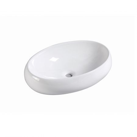 Ceramic Bathroom Basin Vanity Sink Oval Above Counter Top Mount Bowl 40 x 30 x 13cm WHITE