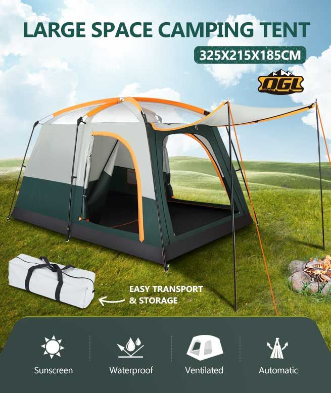 6 Person 2 Room Tent Camping Shelter Beach Sun Shade Family ...