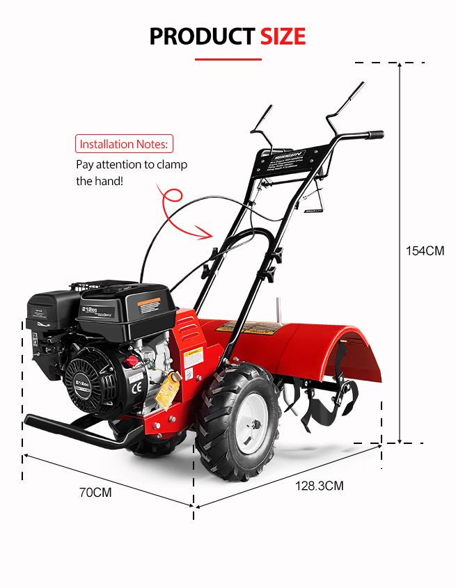 Rotary Tiller Cultivator Self Propelled Plough Rototiller Garden Tool