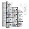 12PCS Shoe Box Sneaker Storage Display Case Clear Plastic Boxes Organiser Stackable Extra Large