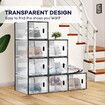 36PCS Shoe Box Sneaker Storage Display Case Clear Plastic Boxes Organiser Stackable Extra Large x3