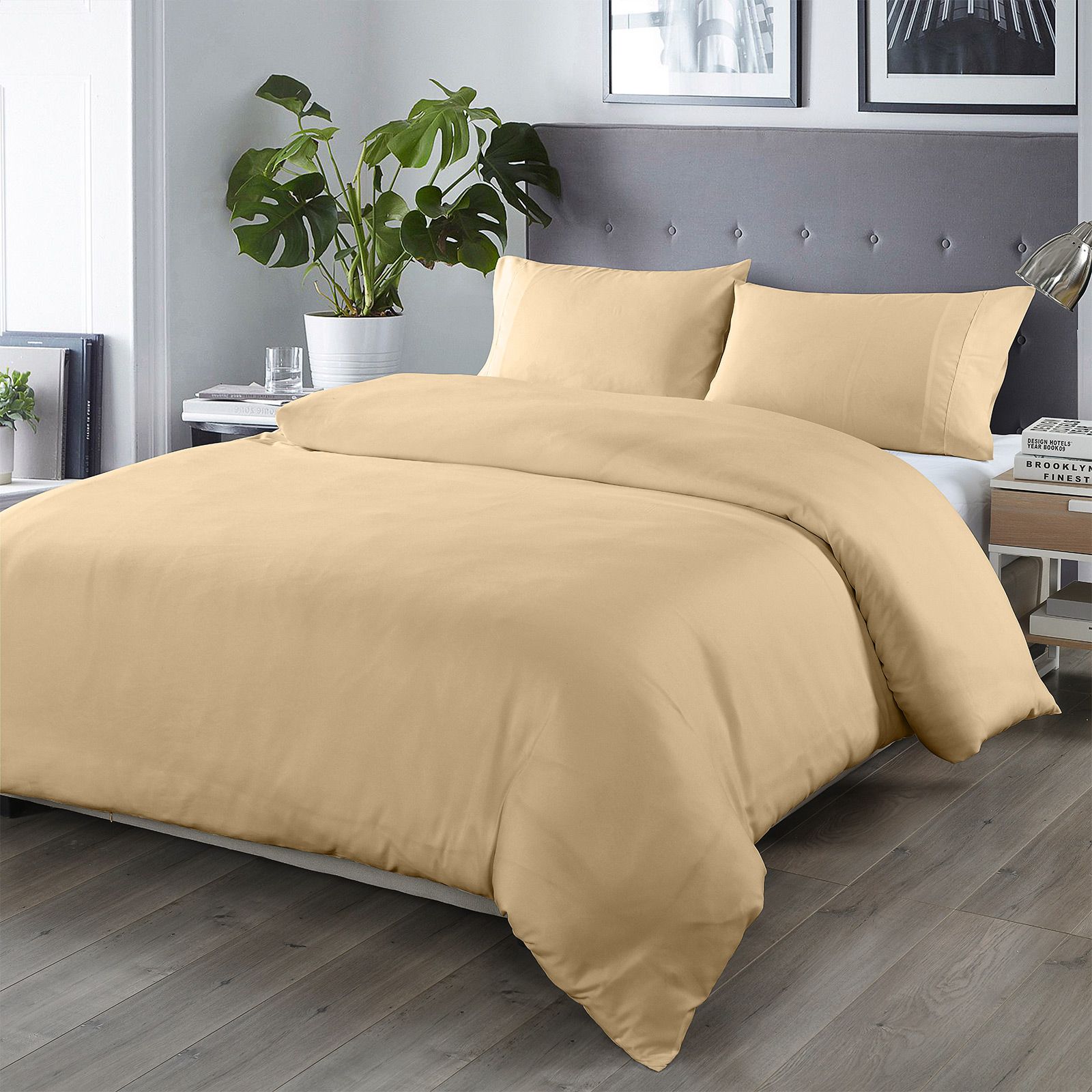 Royal Comfort Blended Bamboo Quilt Cover Sets - Oatmeal - Queen