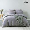 Royal Comfort Vintage Washed 100 % Cotton Quilt Cover Set Single - Grey