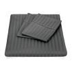 KENSINGTON 1200TC COTTON SHEET SET IN STRIPE-DOUBLE - CHARCOAL