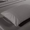 KENSINGTON 1200TC COTTON SHEET SET IN STRIPE-DOUBLE - CHARCOAL