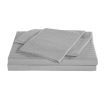 KENSINGTON 1200TC COTTON SHEET SET IN STRIPE-QUEEN - SILVER (GREY)