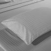 KENSINGTON 1200TC COTTON SHEET SET IN STRIPE-QUEEN - SILVER (GREY)