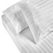 Royal Comfort 1200 Thread count Damask Stripe Cotton Blend sheet sets Queen White