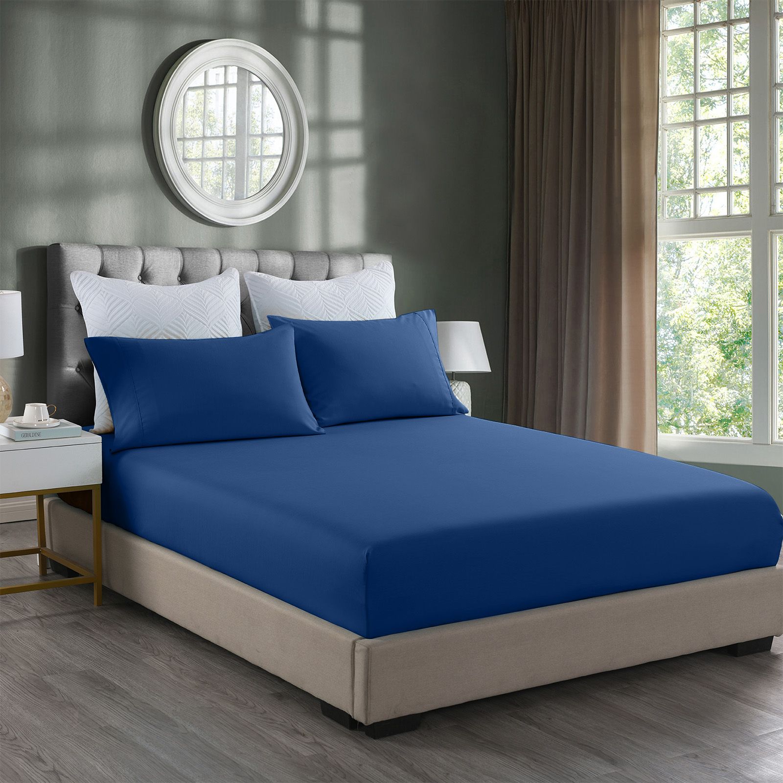 Royal Comfort Bamboo Cooling 2000TC 3-Piece Combo Set - Double -Royal Blue