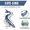 Fishing Lures for Bass Trout Multi Jointed Swimbaits Slow Sinking Bionic Swimming Lures Bass Freshwater Saltwater Bass Lifelike Fishing Lures Kit(1Pack)