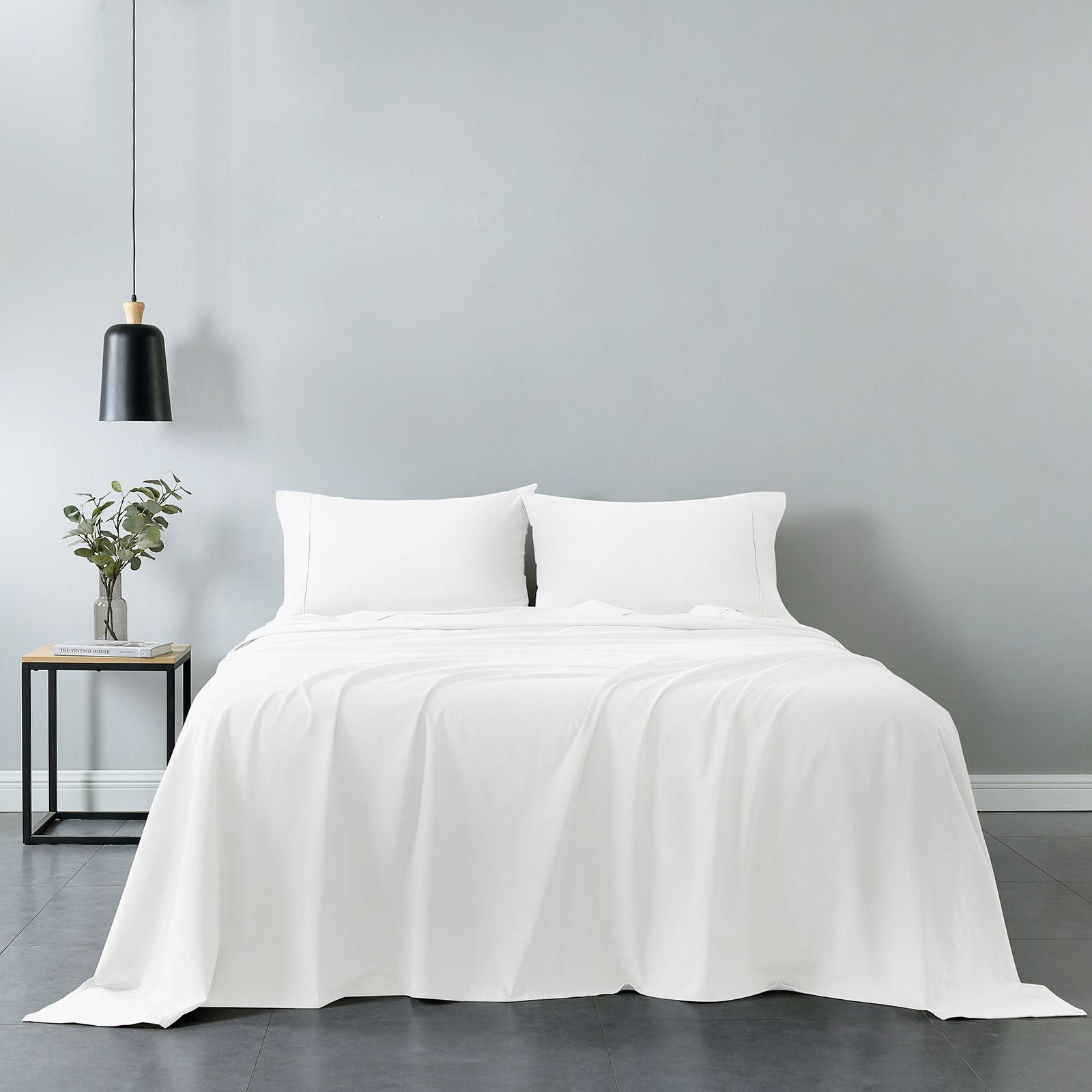 Royal Comfort Vintage Washed 100 % Cotton Sheet Set Single - White