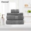 Royal Comfort Cotton Bamboo Towel 4pc Set - Charcoal