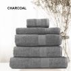 Royal Comfort Cotton Bamboo Towel 5pc Set - Charcoal