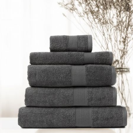 Royal Comfort Cotton Bamboo Towel 5pc Set - Granite