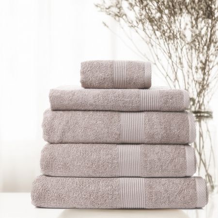 Royal Comfort Cotton Bamboo Towel 5pc Set - Champagne