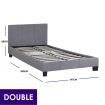 Milano Sienna Luxury Bed with Headboard (Model 2) - Grey No.28 - Double