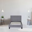 Milano Sienna Luxury Bed with Headboard (Model 2) - Grey No.28 - Single