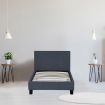 Milano Sienna Luxury Bed with Headboard (Model 2) - Charcoal No.35 - Single