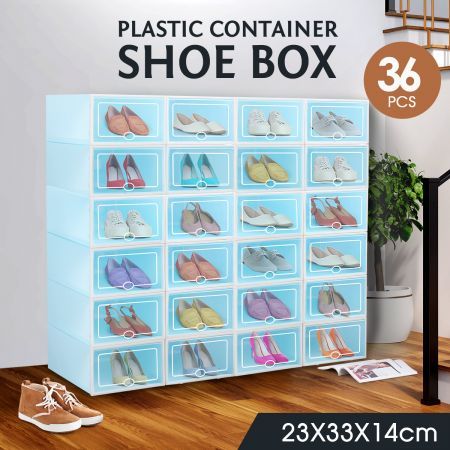 36PCS Shoe Storage Box Clear Display Case Large Plastic Sneaker Boxes Organiser Stackable x3