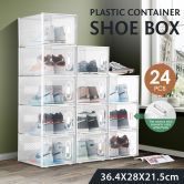 24PCS Shoe Storage Box Sneaker Display Case Clear Plastic Boxes Extra Large Stackable Organiser x2