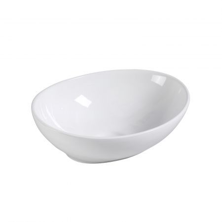 Ceramic Bathroom Basin Vanity Sink Oval Above Counter Top Mount Bowl 41 x 34X 14.5cm WHITE