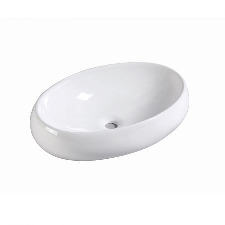 Ceramic Bathroom Basin Vanity Sink Oval Above Counter Top Mount Bowl 48 x 34X 14.5cm WHITE