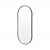 Wall Mirror Oval Aluminum Frame Bathroom 45 x 100cm BLACK