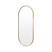 Wall Mirror Oval Aluminum Frame Bathroom 45 x 100cm GOLD