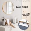 Wall Mirror Round Aluminum Frame Bathroom 50cm GOLD