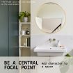 Wall Mirror Round Aluminum Frame Bathroom 70cm GOLD