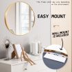 Wall Mirror Round Aluminum Frame Bathroom 70cm GOLD