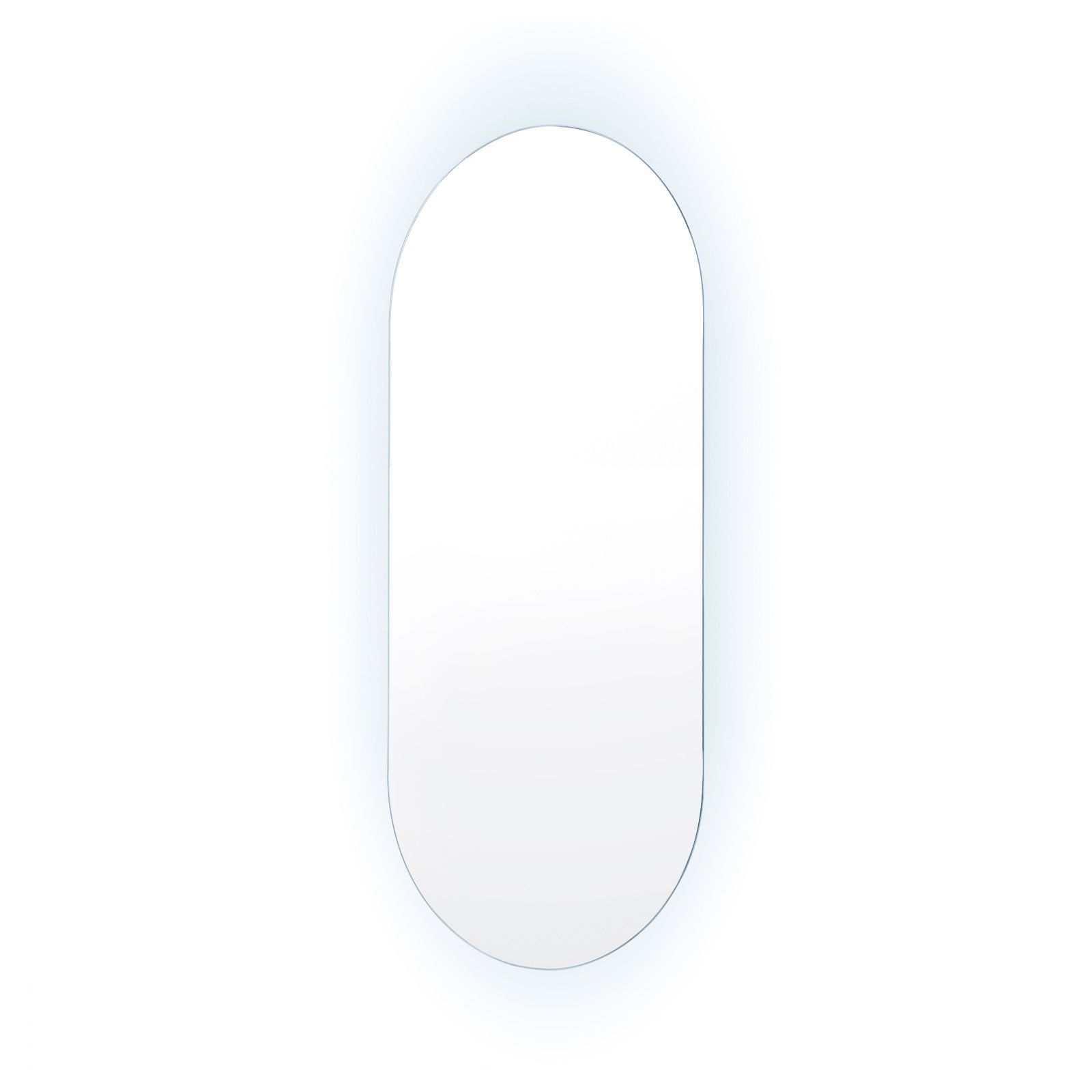 LED Wall Mirror Oval Anti-Fog Bathroom 45 x 100cm BLACK