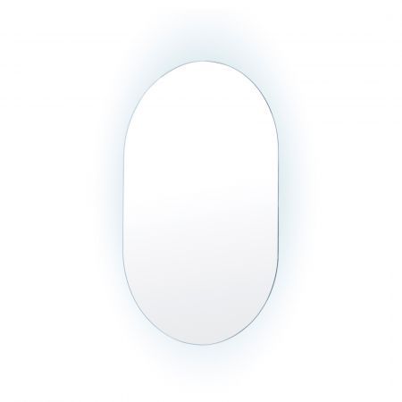 LED Wall Mirror Oval Anti-Fog Bathroom 50 x 75cm BLACK