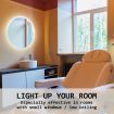 LED Wall Mirror Round Anti-Fog Bathroom 50cm