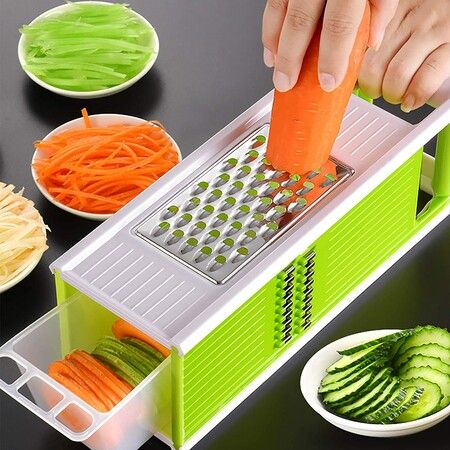 Multipurpose Onion Chopper, Spiralized Food Cutter,?Grater With Hand Guard, 4 In 1 Vegetable Slicer