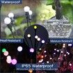 2pcs 6 LEDs Garden Swaying Light Solar Powered Lawn Light Waterproof IP65 Outdoor Plugging Lamp for Villa Garden Yard Patio