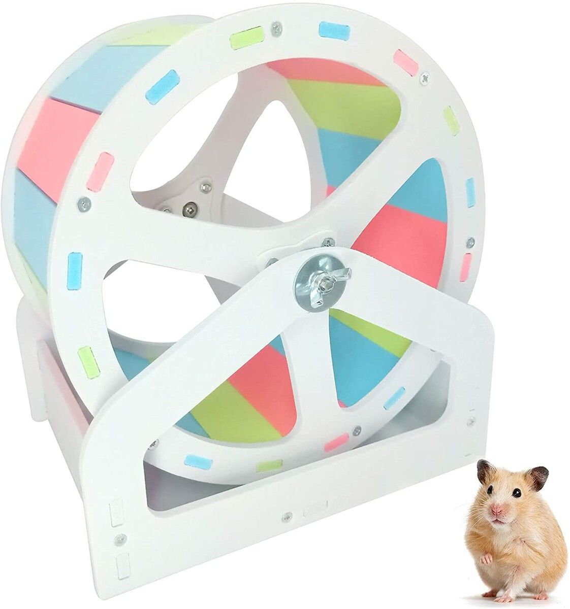 Hamster Fitness Running Wheel, Hamster Cage Supplies, Small pet Bracket Running Wheel, Wooden Running Wheel Toys