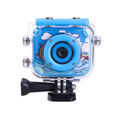 Kids Action Camera Waterproof Anti-Shake Action Video Recorder for Children (Blue)