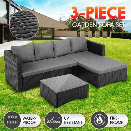 rattan patio corner sofa