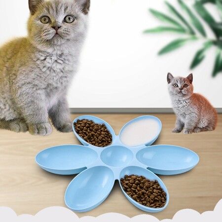 Creative Cat Food Utensils Petal Multi-cell Kitten Bowl Pet Feeder Supply