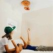 Mini Ceiling Basketball Toy Game Indoor Basketball Hoop for Kids(Includes Basketball Net Backboard and Mini Basketball)