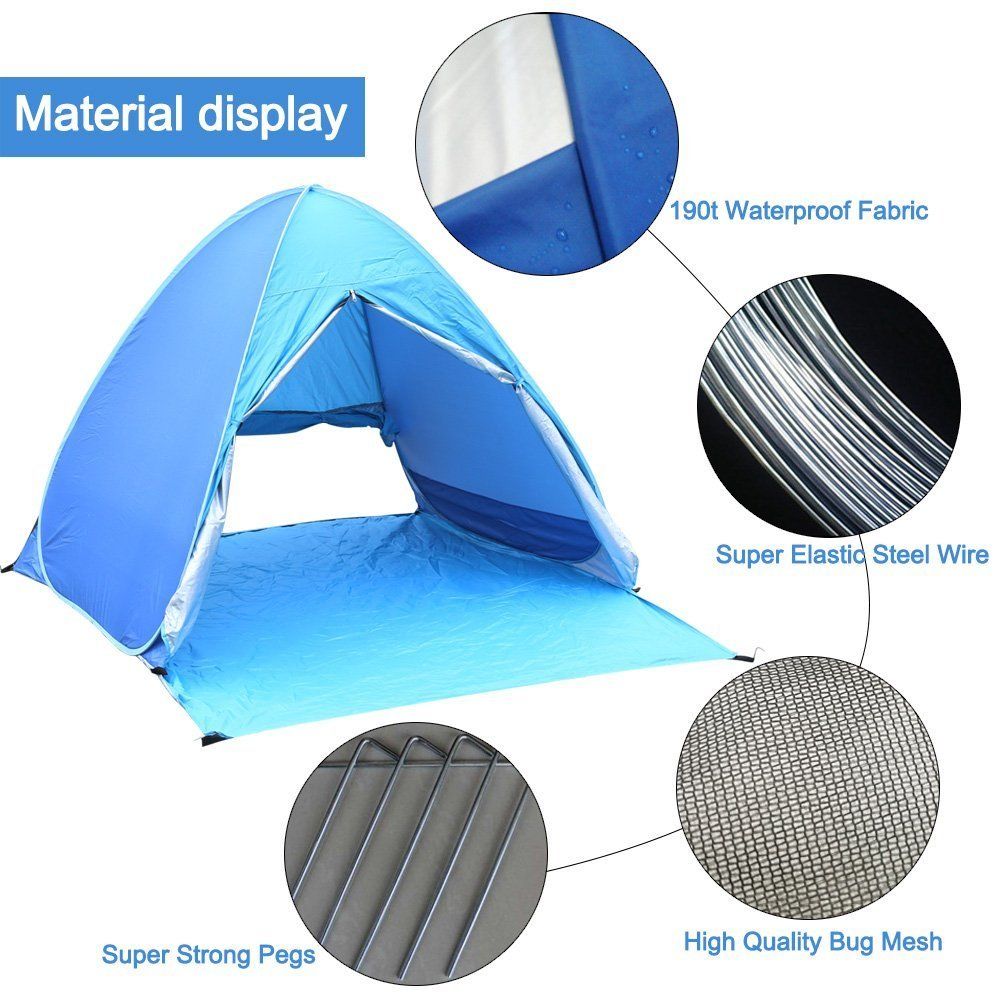 Sun Protection Shelter Shade Foldable Play Tent For Hiking Camping Beach Per Baby Anti-UV Pop-Up Tent With Mosquito Net Outdoors UPF 50 