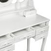 Makeup & Stool Dressing Table 3 Mirror 7 Drawers JULIA WHITE