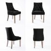 French Provincial Dining Chair Oak Leg AMOUR DARK BLACK