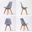 4X Retro Dining Cafe Chair Padded Seat GREY