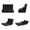 Lounge Couch Sofa Bed Double Seat Leather GEMINI BLACK