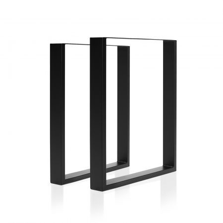 2 X Coffee Dining Table Legs Bench Box DIY Steel Metal 50 x 71cm BLACK
