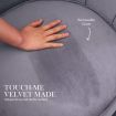 Armchair Padded Lounge Chair Accent Velvet Shell Scallop GREY
