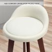 2X Wooden Bar Stool Dining Chair Leather KAYDE 72cm WHITE BROWN
