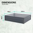 2X Raised Garden Bed Galvanised Steel Planter 120 x 90 x 30cm GREY